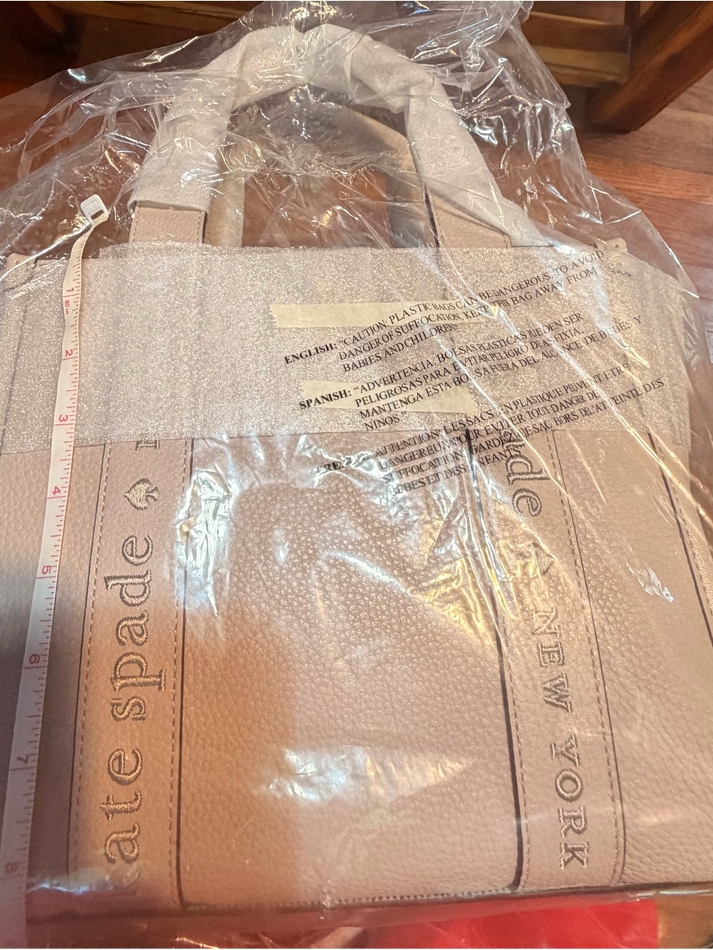 kate spade Blush Taupe Pebbled Leather Tote with Detachable Strap - Picture 8 of 8